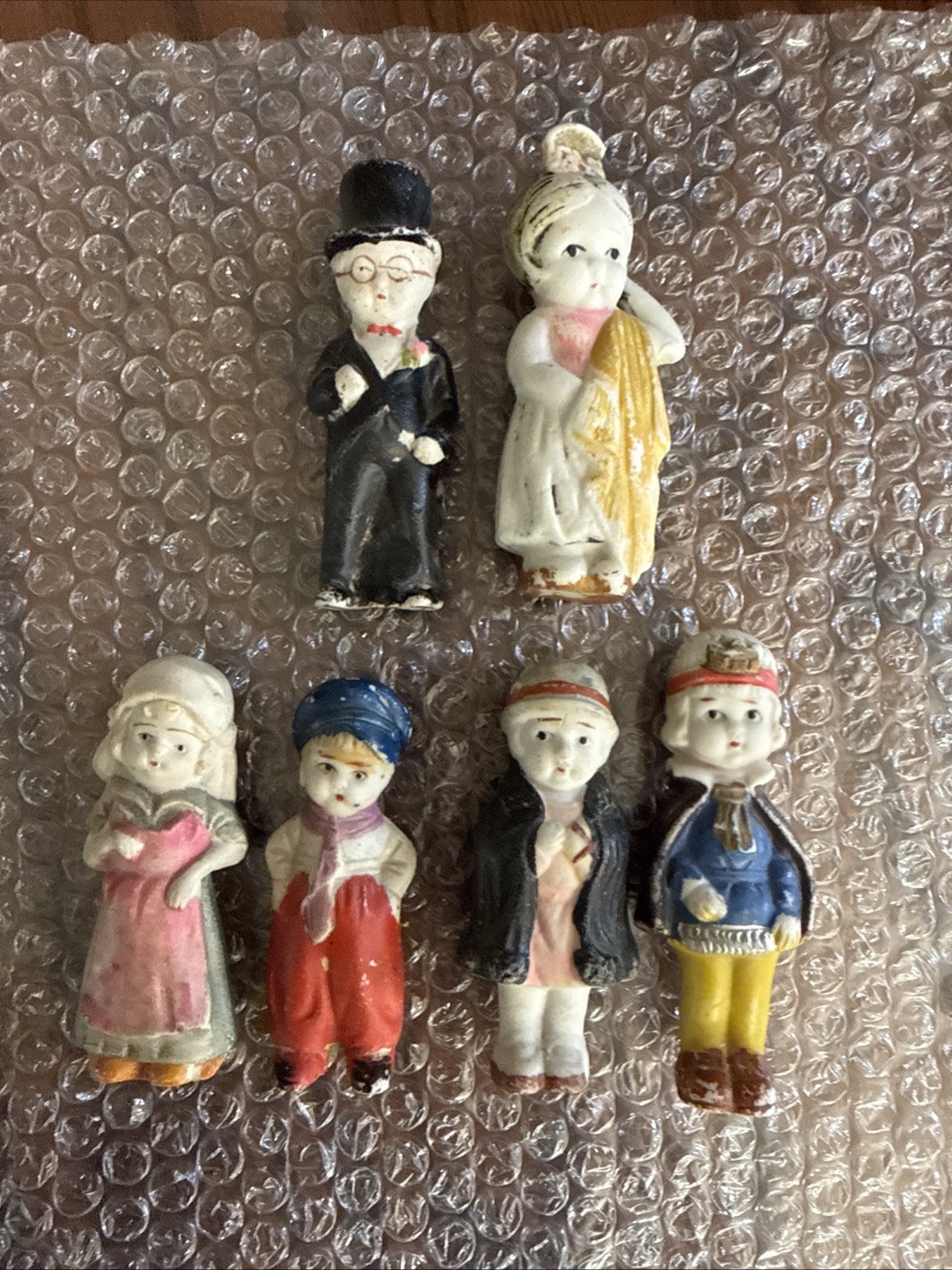 Porcelain Bisque Penny Doll 6 Piece Set Japan Vintage Frozen Charlotte Charlie