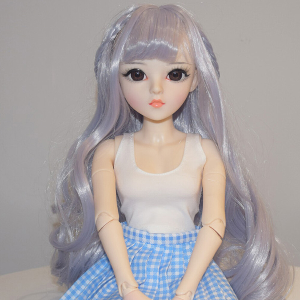 1/3 BJD Doll Toy 24 inch Brown Eyes Girl Doll and Removable Vest Dress Shoes Wig
