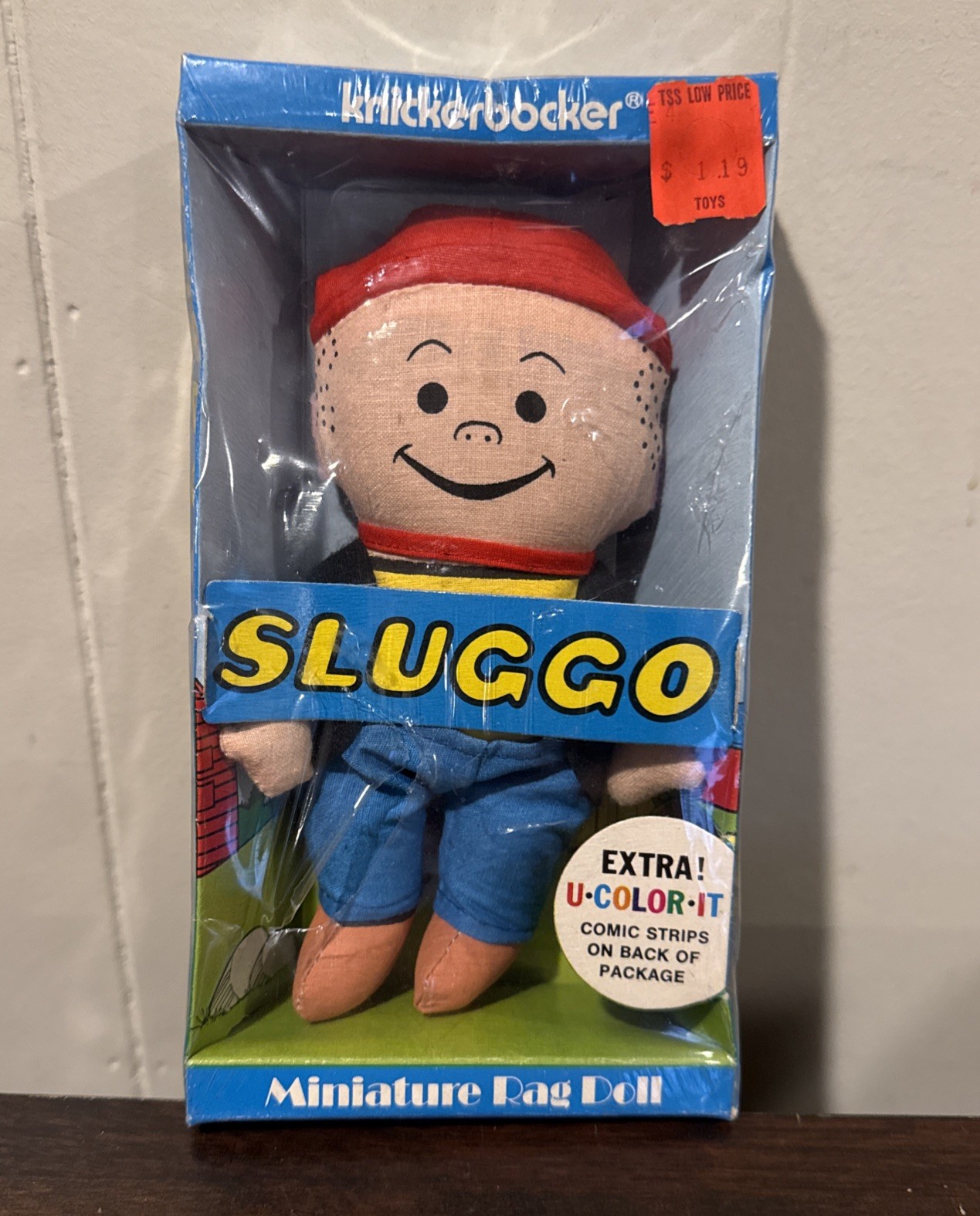 Vintage 1973 Knickerbocker Nancy & Sluggo Mini Cloth Rag Doll New In Box