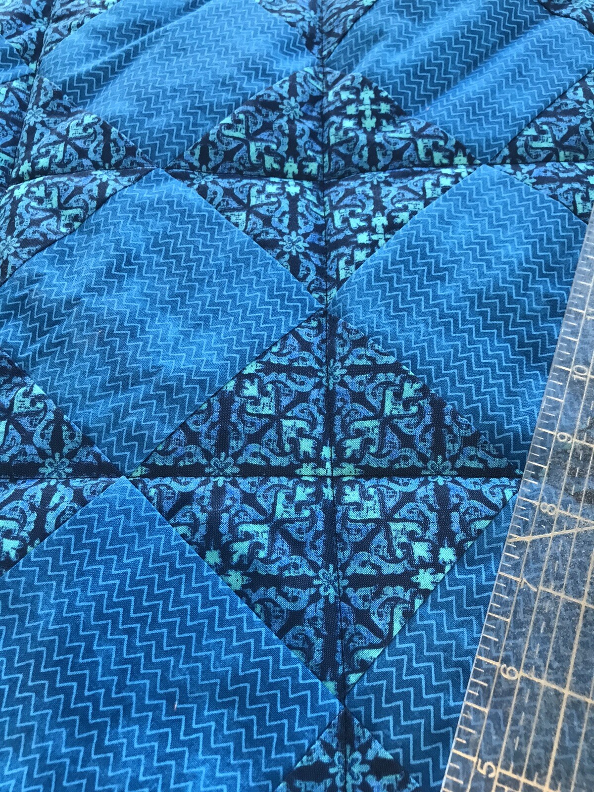 Blue Lg. Patchwork Doll Quilt Set~Made For American Girl or Other 18” Pollys Rox