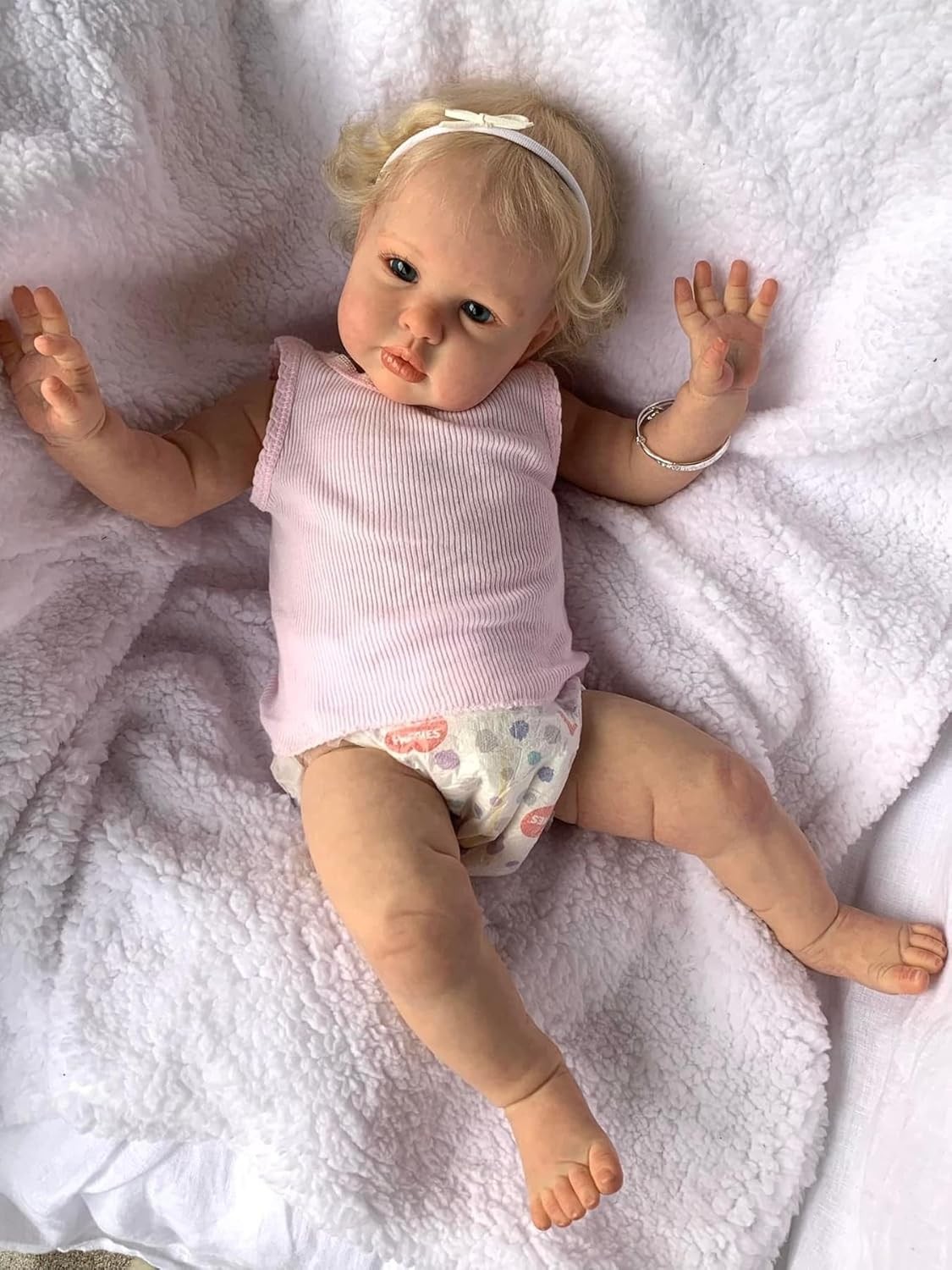 Anano Silicone Reborn Baby Dolls Eyes Open 24 Inch Realistic Dolls Toddler Girl