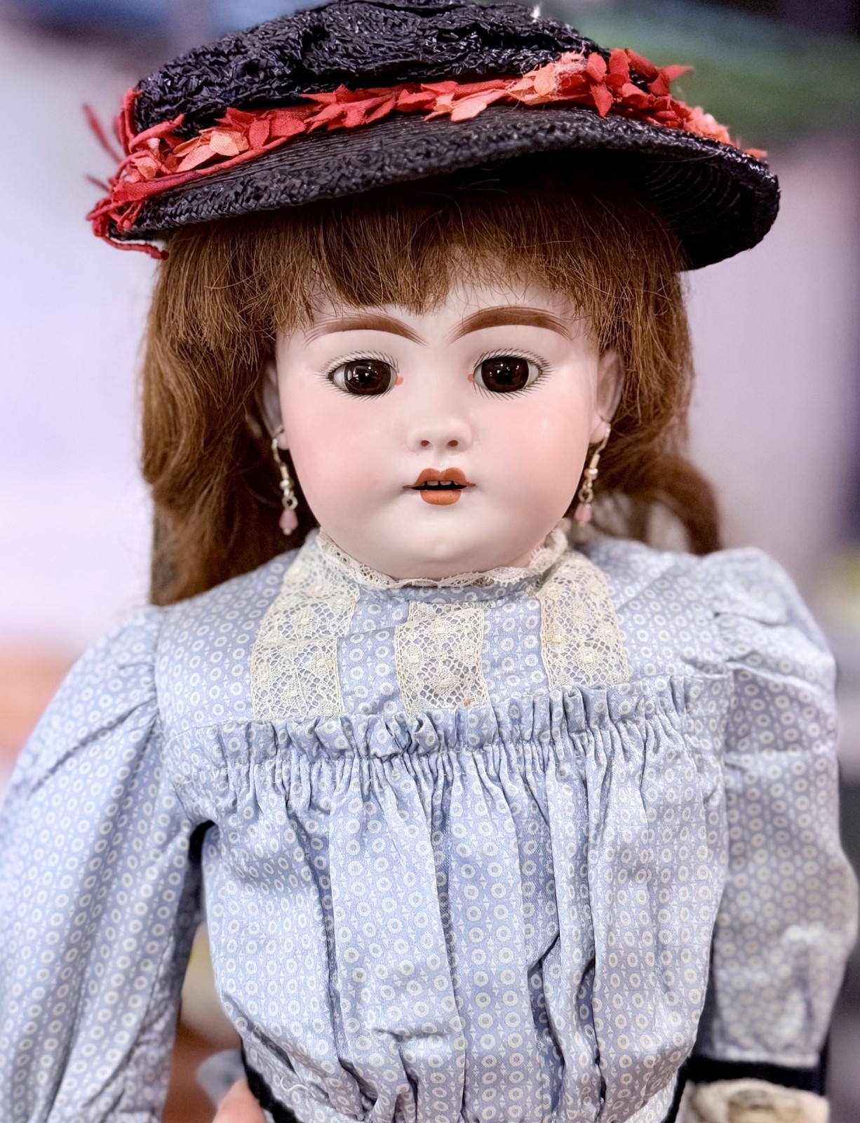 Antique 24″ Simon & Halbig 1040 Bisque Head Doll w/ Leather Body DEP 9