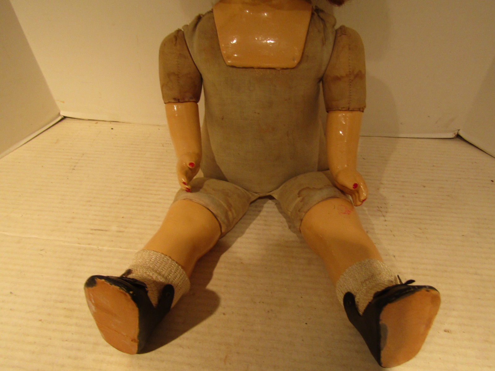 VINTAGE DOLL 20 INCH COMPOSITION HEAD CENTURY DOLL CO SLEEP EYES STUFFED BODY