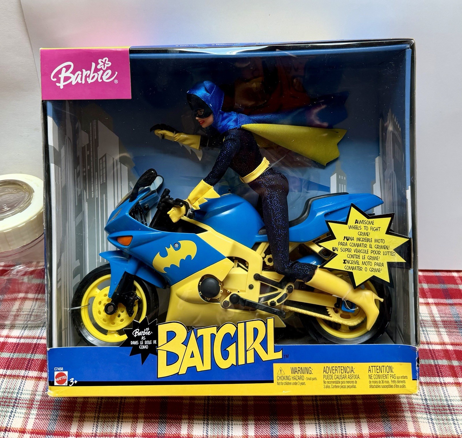 BATGIRL BARBIE W/BAT CYCLE, MATTEL C7458, 2003, NRFB. GOOD!