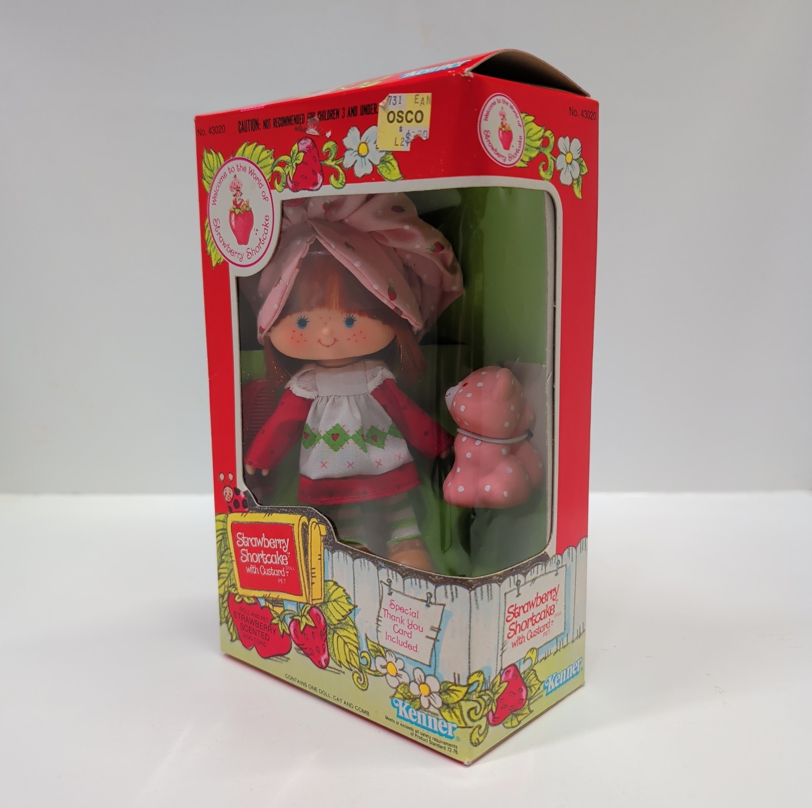Strawberry Shortcake Doll With Custard Cat 1982 Vintage Original Box #43020