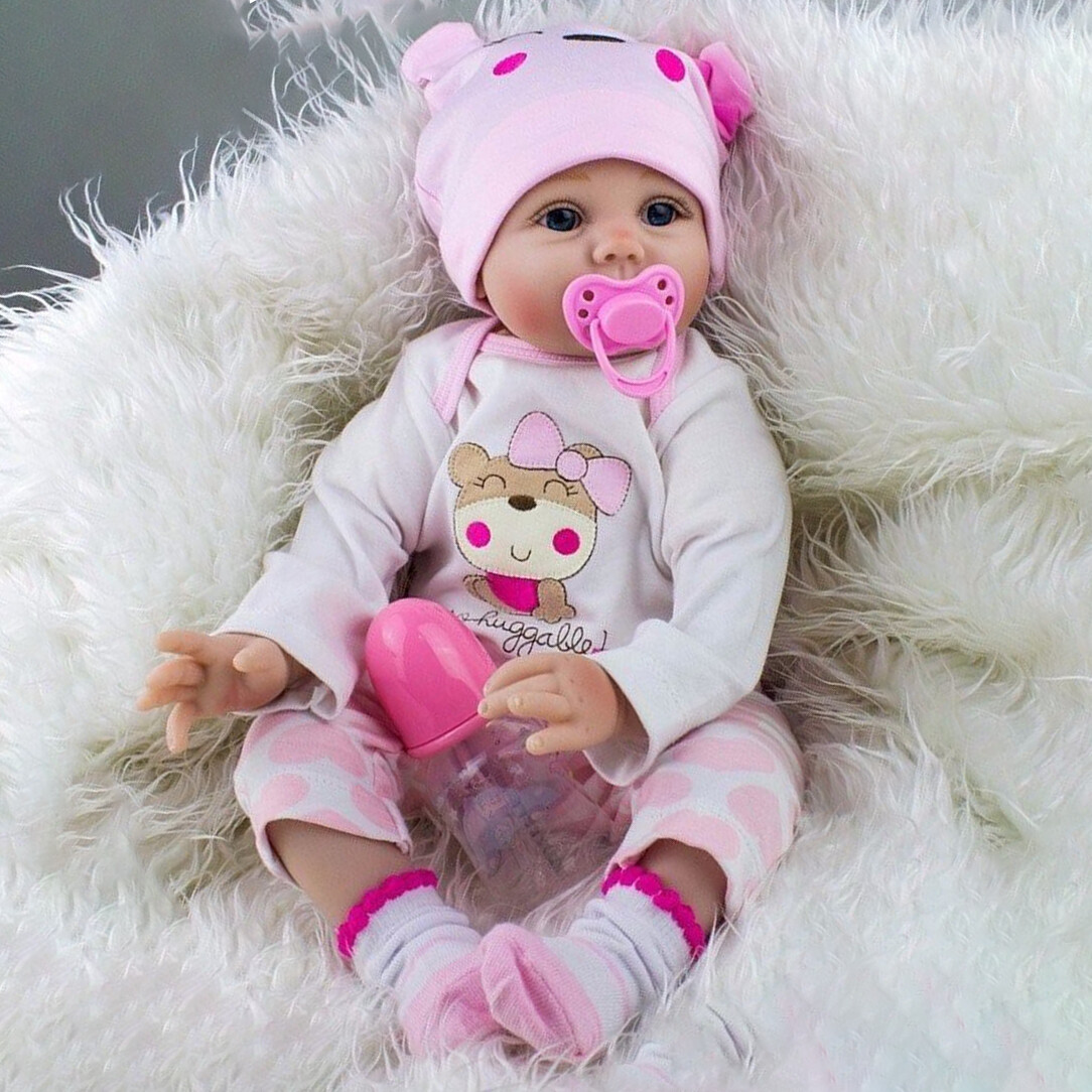 22” REBORN BABY DOLLS REAL LIFE LIKE LOOKING NEWBORN BABY GIRL DOLL+CLOTHES