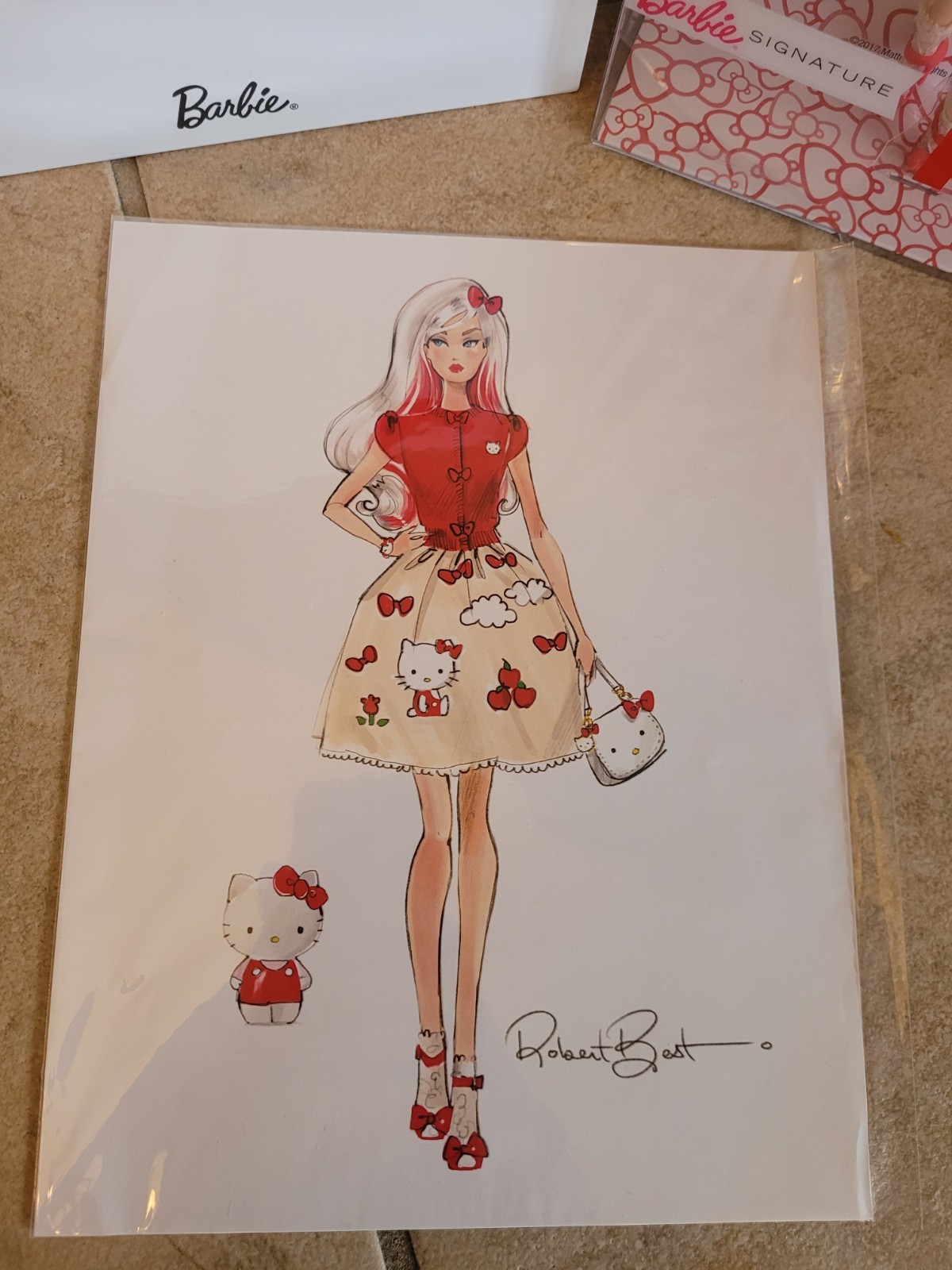 Hello Kitty Barbie 2017 Mattel Limited Edition! *NRFB* W/ ROBERT BEST SKETCH! ?