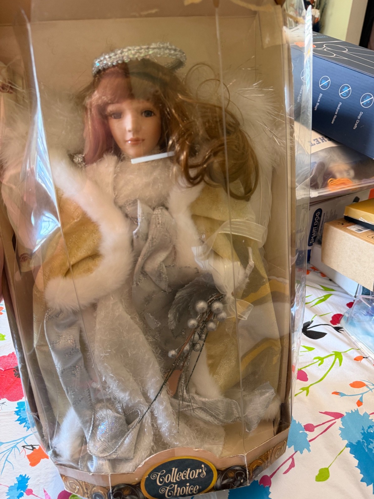 Angel Doll w/Halo & Wings, Collector’s Choice, Bisque Porcelain NEW IN BOX W/COA
