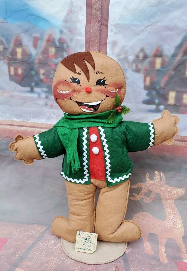 large Vintage 1991 Annalee 20″ Tall Christmas Gingerbread Man Meredith NH