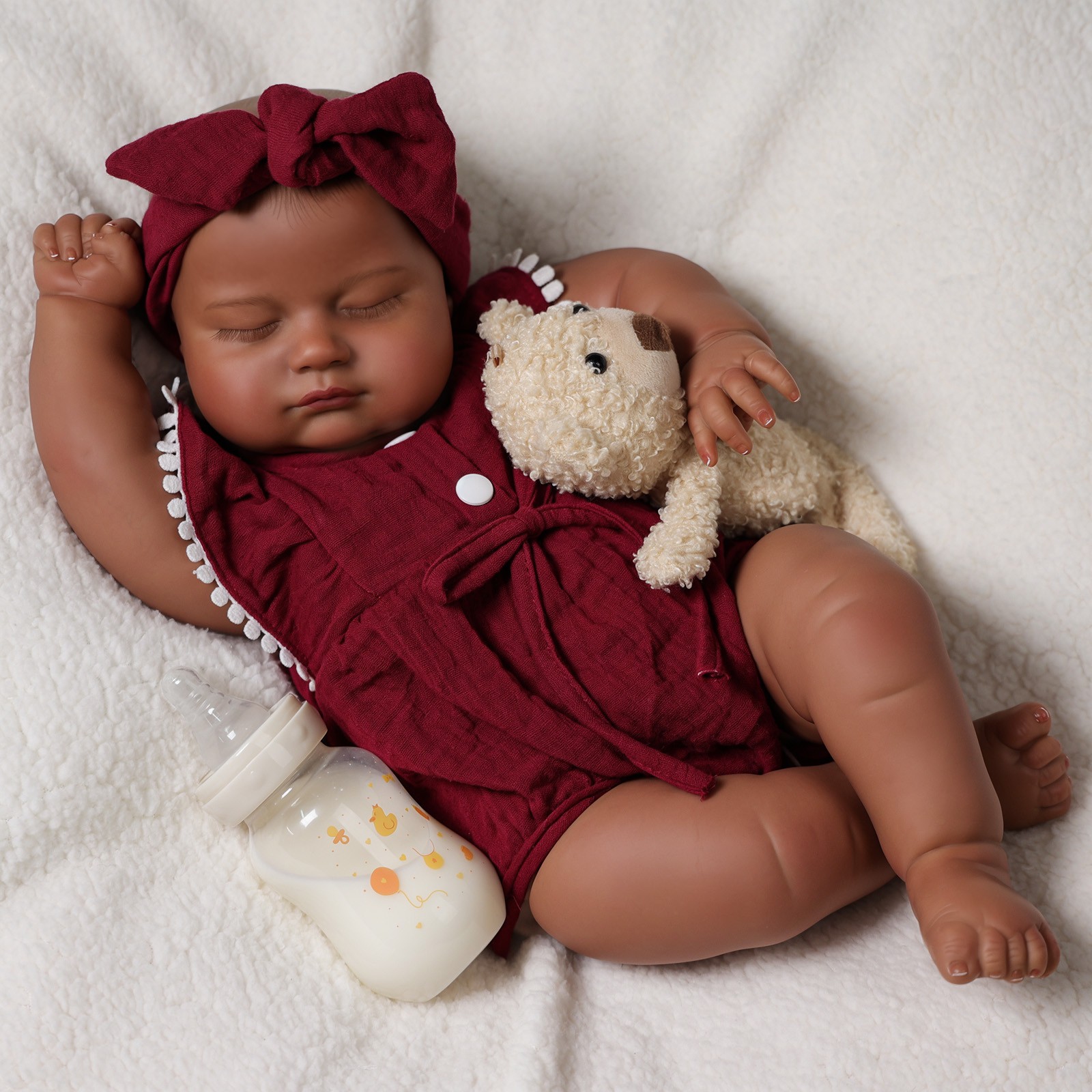 BABESIDE Lifelike Reborn Baby Dolls Black Girl 20 Inch Soft Feeling Baby Dolls