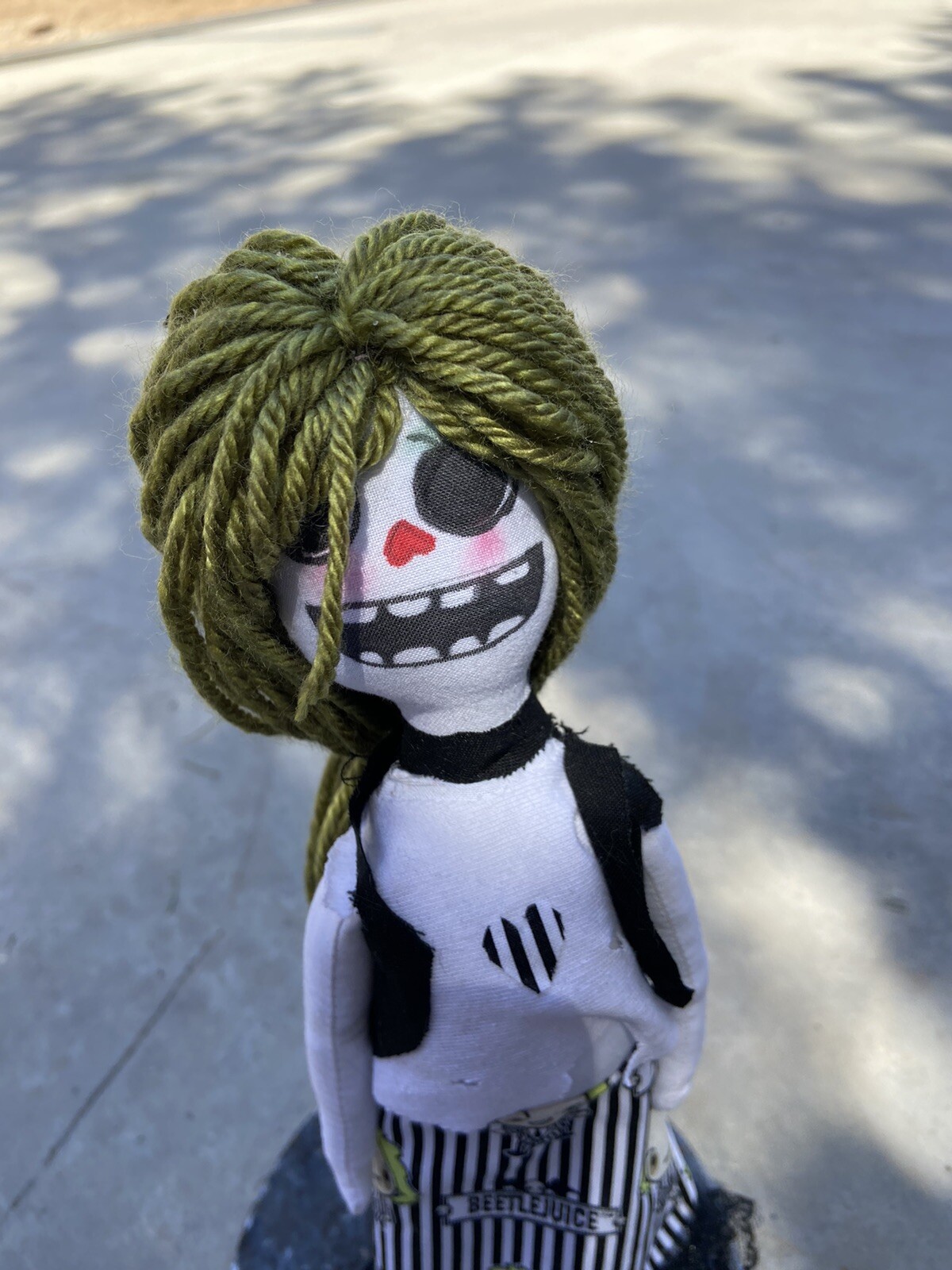 Beetlejuice handmade skeleton rag doll
