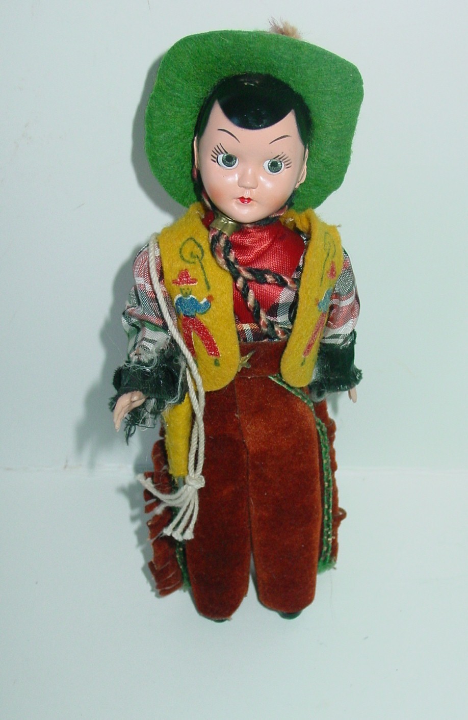 7 1/2″ Queen Anne ~ Western Cowboy Doll ~ HP ~ 1950s