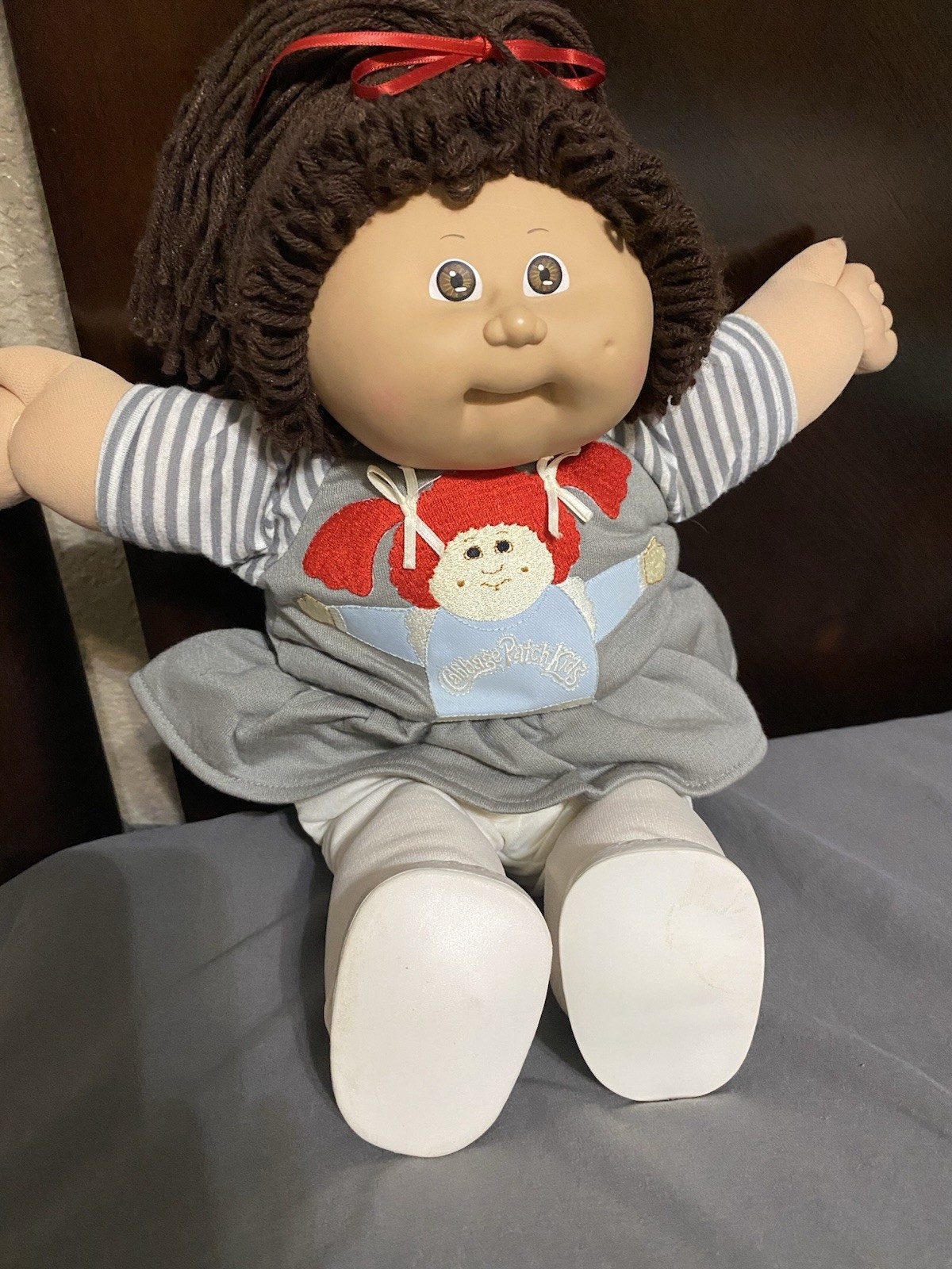 VTG Cabbage Patch Kid Doll 1982 Signed Xavier Roberts Brown Hair Girl Brown Eyes