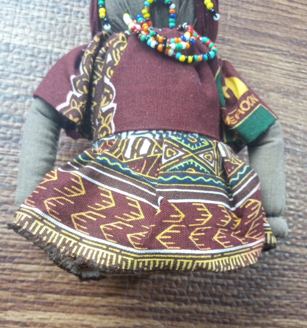 Handmade African Cloth Doll 6”