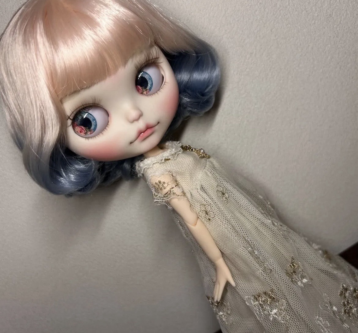 Custom ICY Doll White Skin 30cm Sleepy Eyes Glass Eyes Handmade Doll