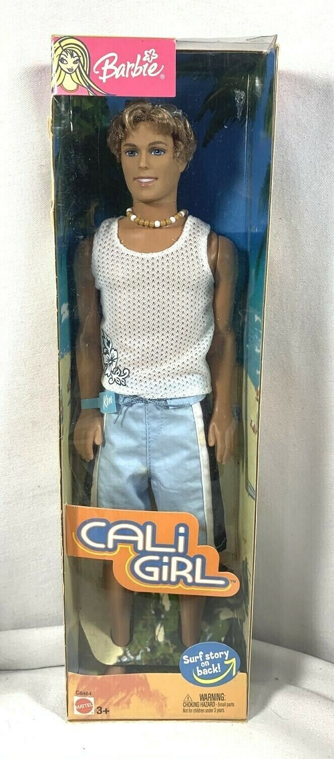 NEW MATTEL 2003 BARBIE CALI GIRL CALIFORNIA SURF KEN #C6464 SLIM BOX
