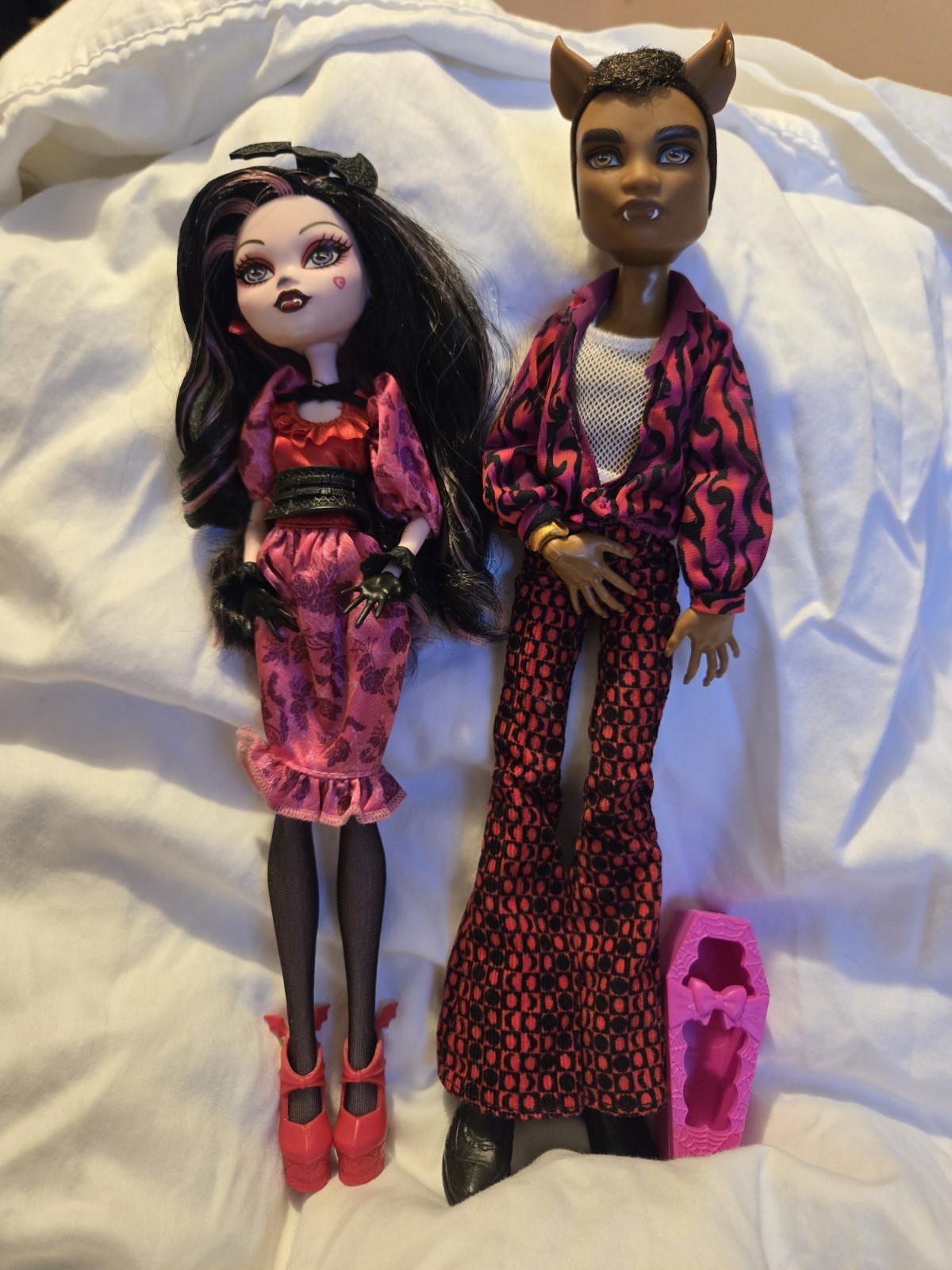Monster High Howliday Draculaura & Clawd Wolf 2-Pack Valentine’s Minor Flaw OOB