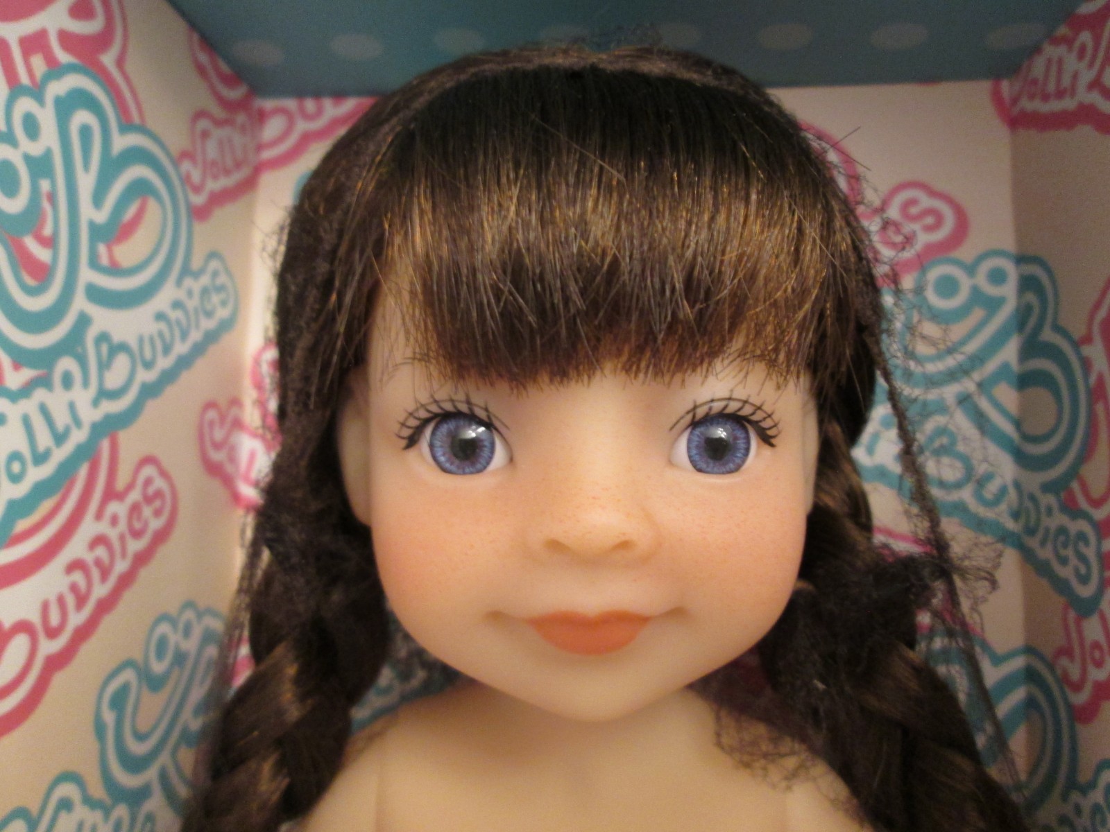 Iris Nude Jolli Buddies 12.5″ Vinyl Play Doll Brunette Blue Eyes Braids Bangs