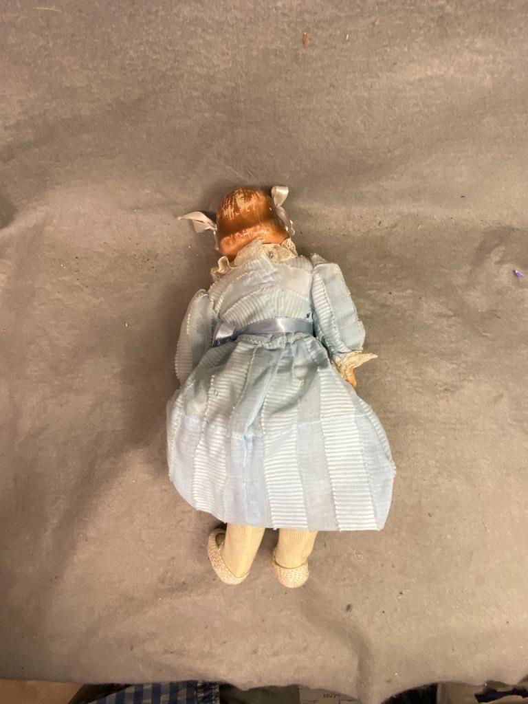 ANTIQUE 14 INCH COMPOSITION HEAD & HANDS CLOTH BODY CIRCA 1920S