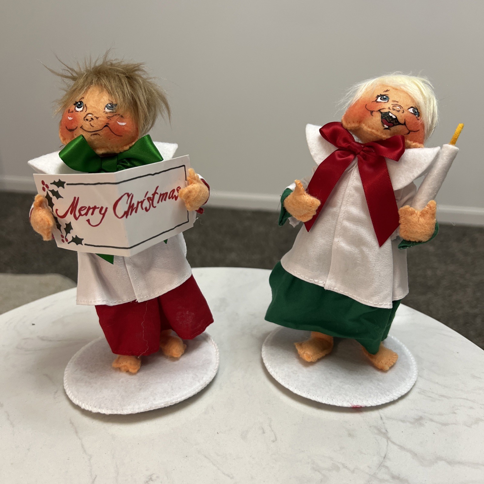 Annalee Doll 7” Choir Girl And Boy 2019 Christmas Decor Figurine Figure Holiday