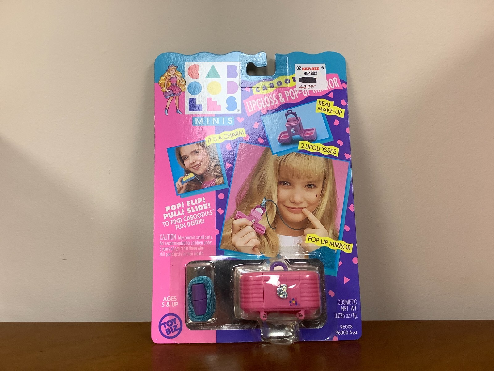 Vtg Caboodles Girls Mini Case Lipgloss & Pop-Up Mirror-Toy Biz-New-Collectible