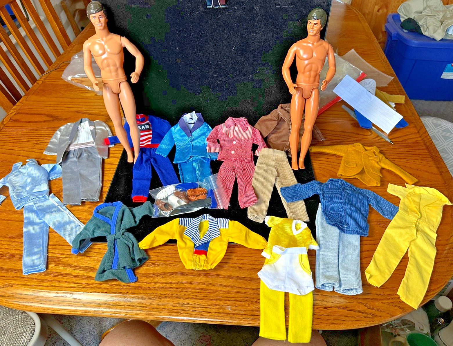 Vintage Ken Doll Lot – 1968 Mattel – Several Clothes & Props Included – 2-Dolls