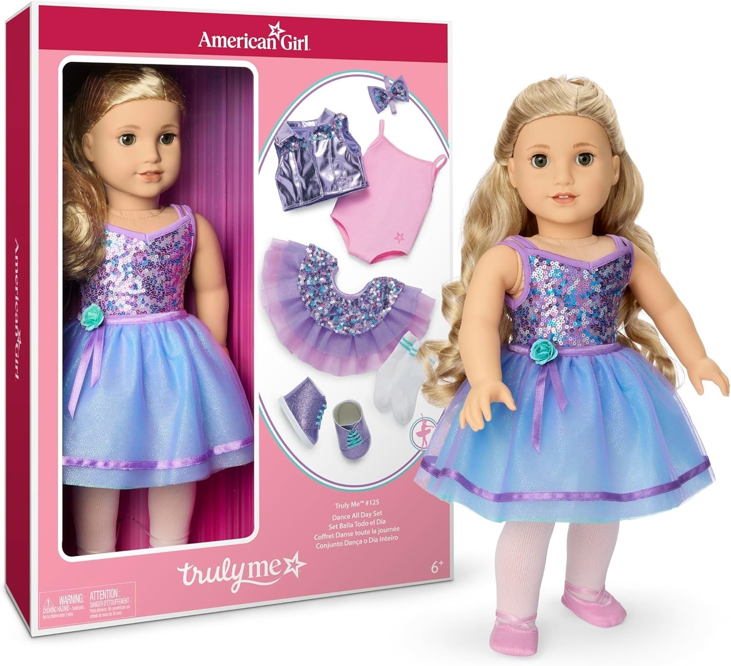 New in Box American Girl 18″ Doll & Outfit & Dance All Day Ballet Truly Me #125