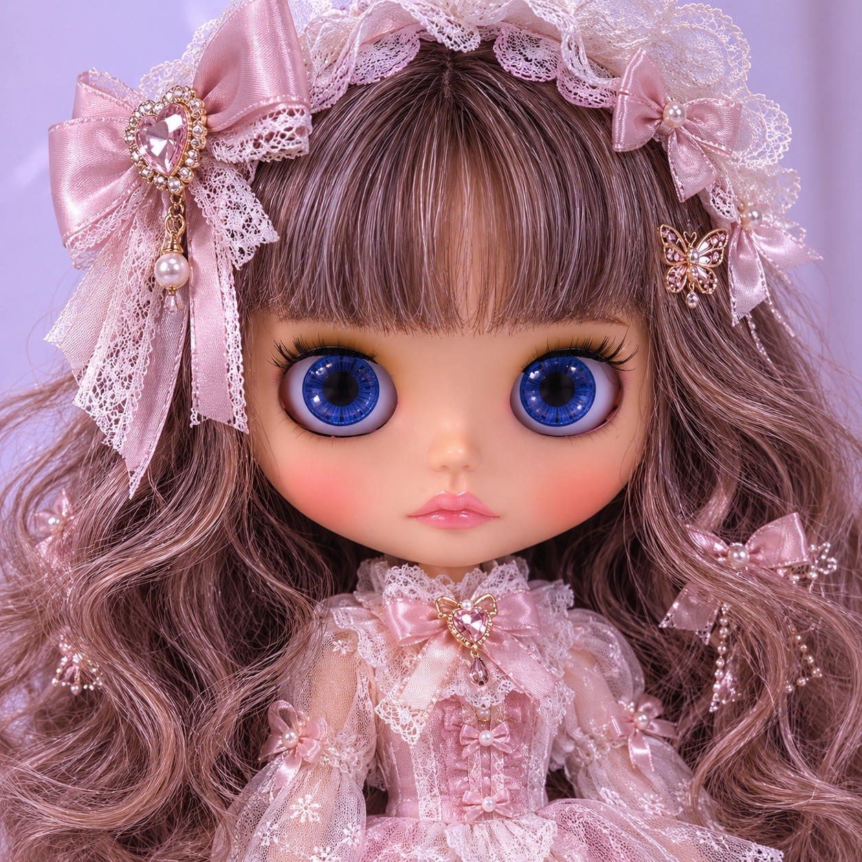 Blythe ICY Doll tan skin matte face brown blond mix Hair 12 inch BJD Nude