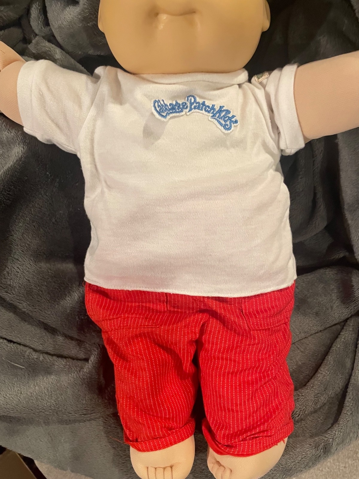Cabbage Patch Kids Doll Bald Boy Blue Eyes KT HM1 1985 in HTF Jacket Jeans Top