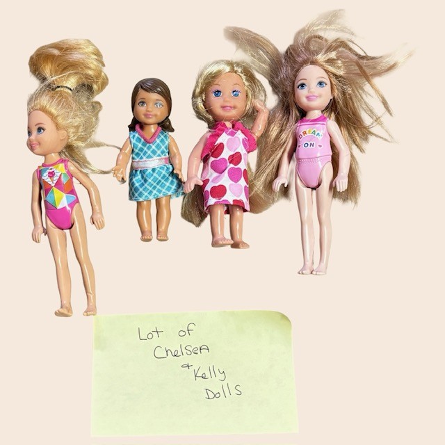 Mattel Chelsea & Kelly Dolls Lot of 4 Blonde Brown Hair Fashion Dolls
