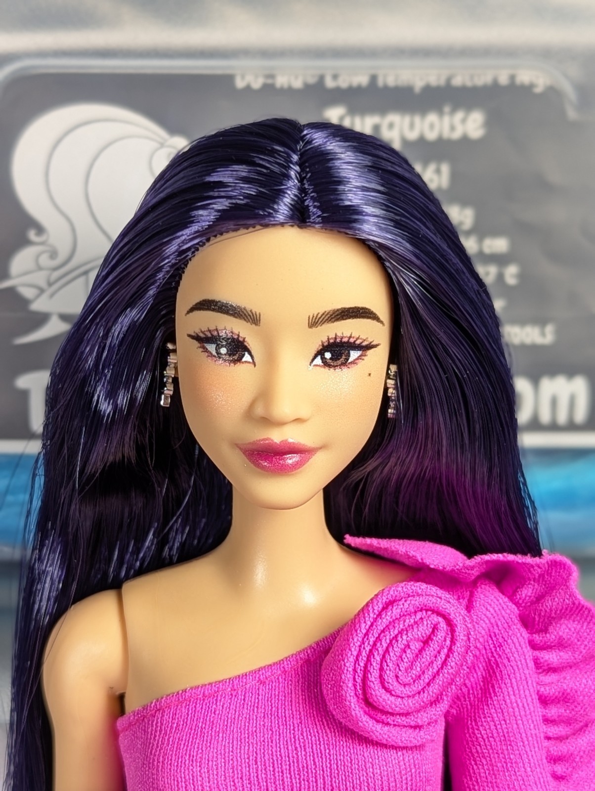 OOAK Custom Reroot Barbie Deluxe Style 2 Doll Long Black Hair Prosthetic Leg