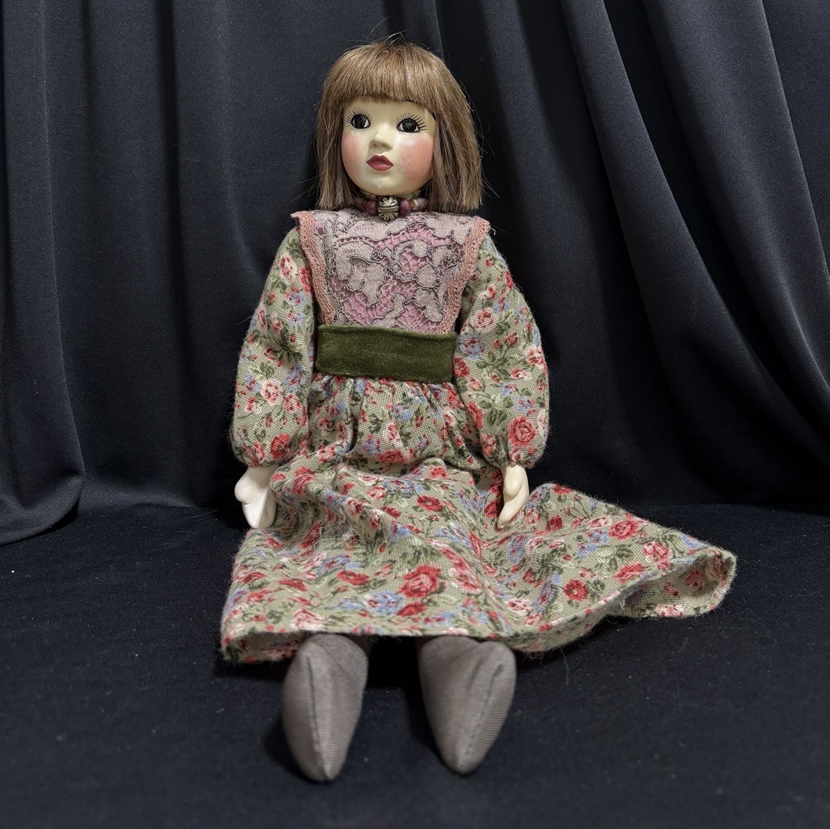 Mirja Grunwald Handmade Doll Finland Brown Hair Victorian Vintage (M)