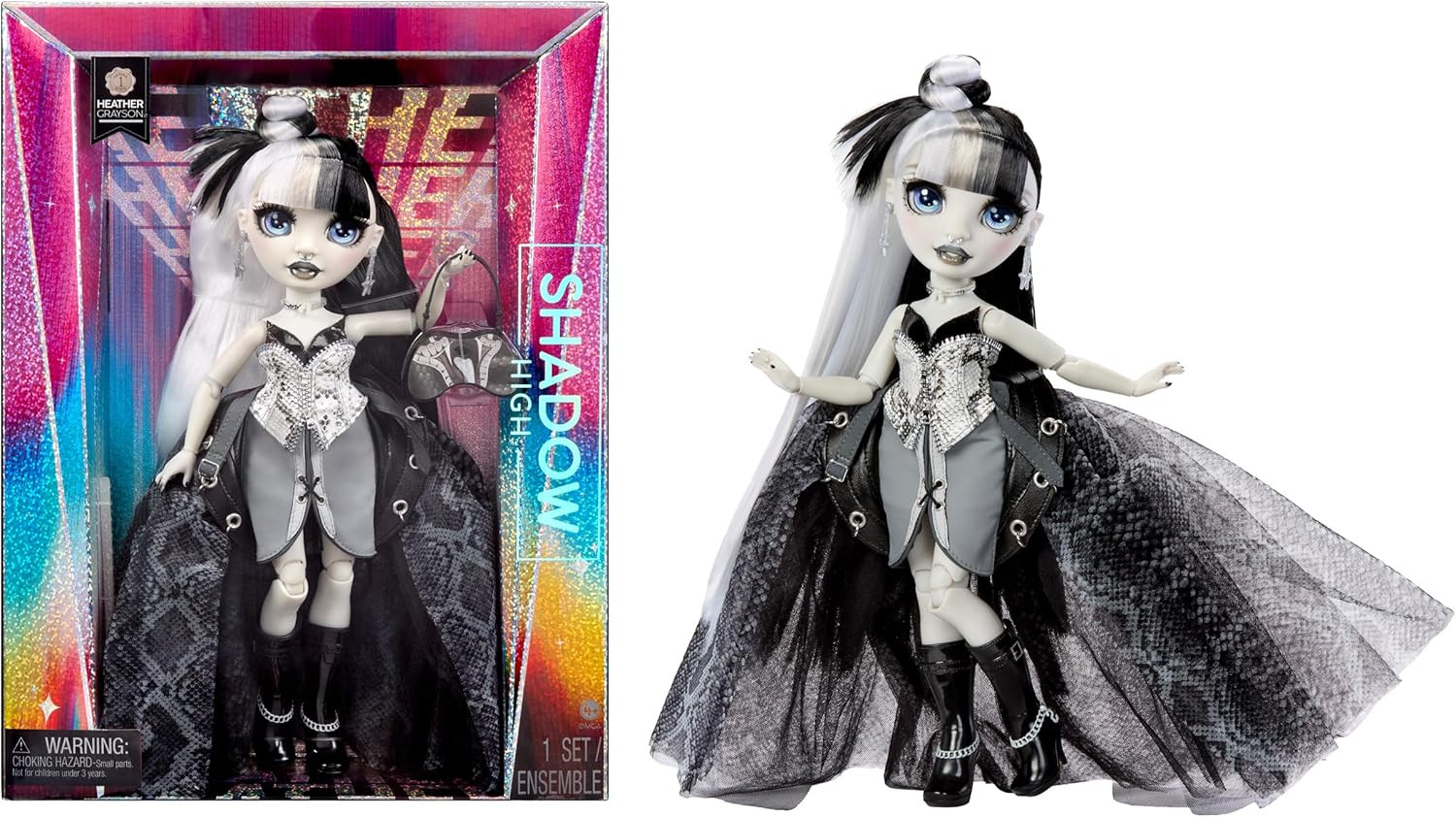Shadow High Limited Edition Doll, Heather Grayson – Black & White Hair 11” Fashi