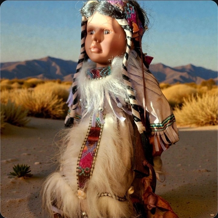 Vintage 15″ Cathay Collection Native American Porcelain Doll/ Collectible