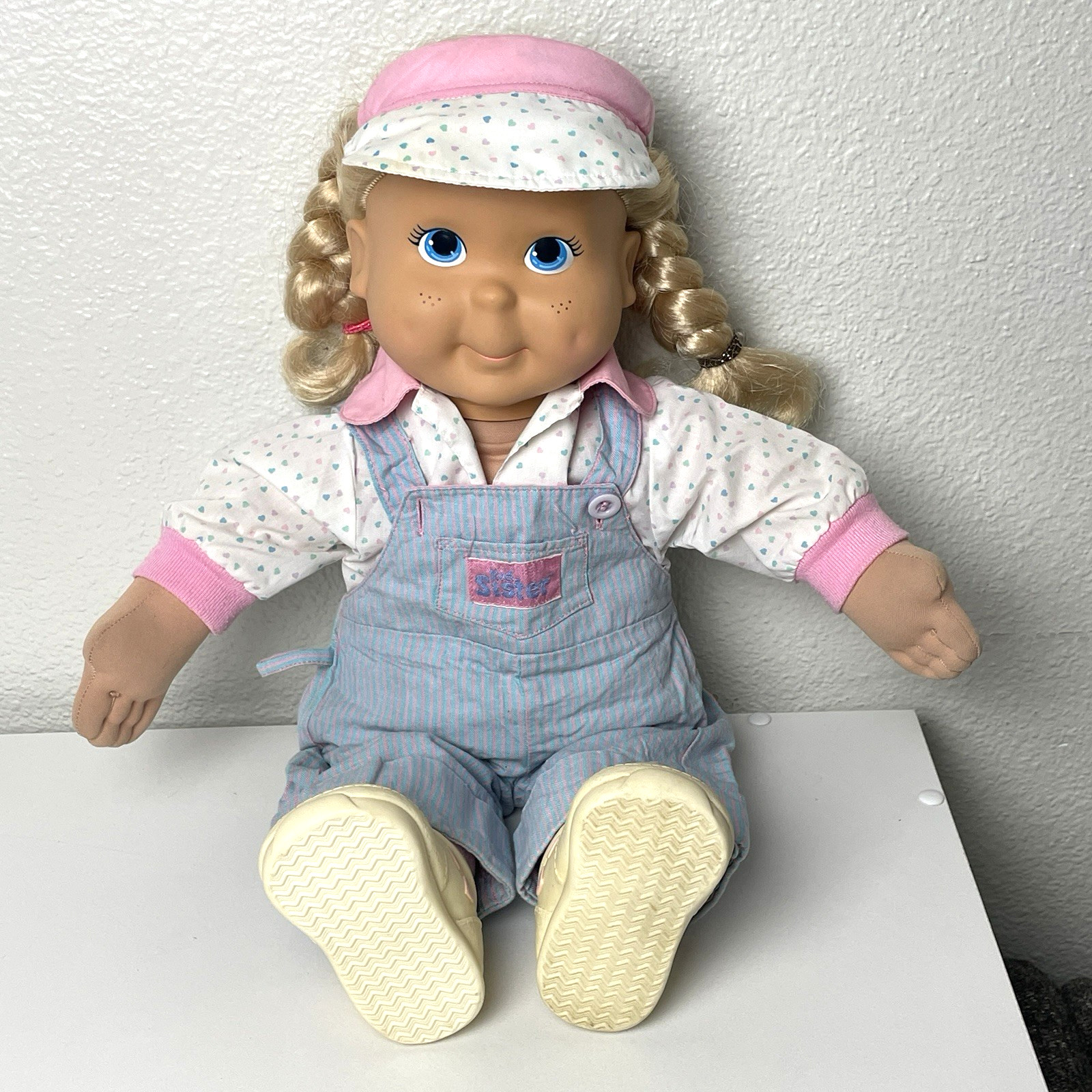 Vtg KID SISTER 1986 Blonde Hair Blue Eyes Playskool 21″ Soft Doll 1986 My Buddy