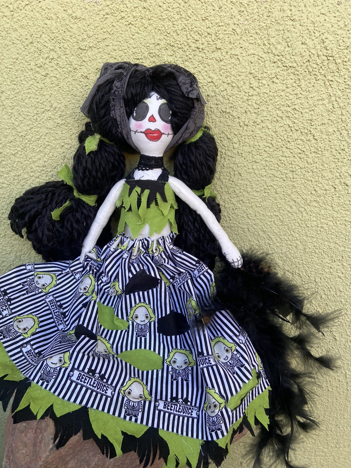 Beetlejuice handmade rag doll