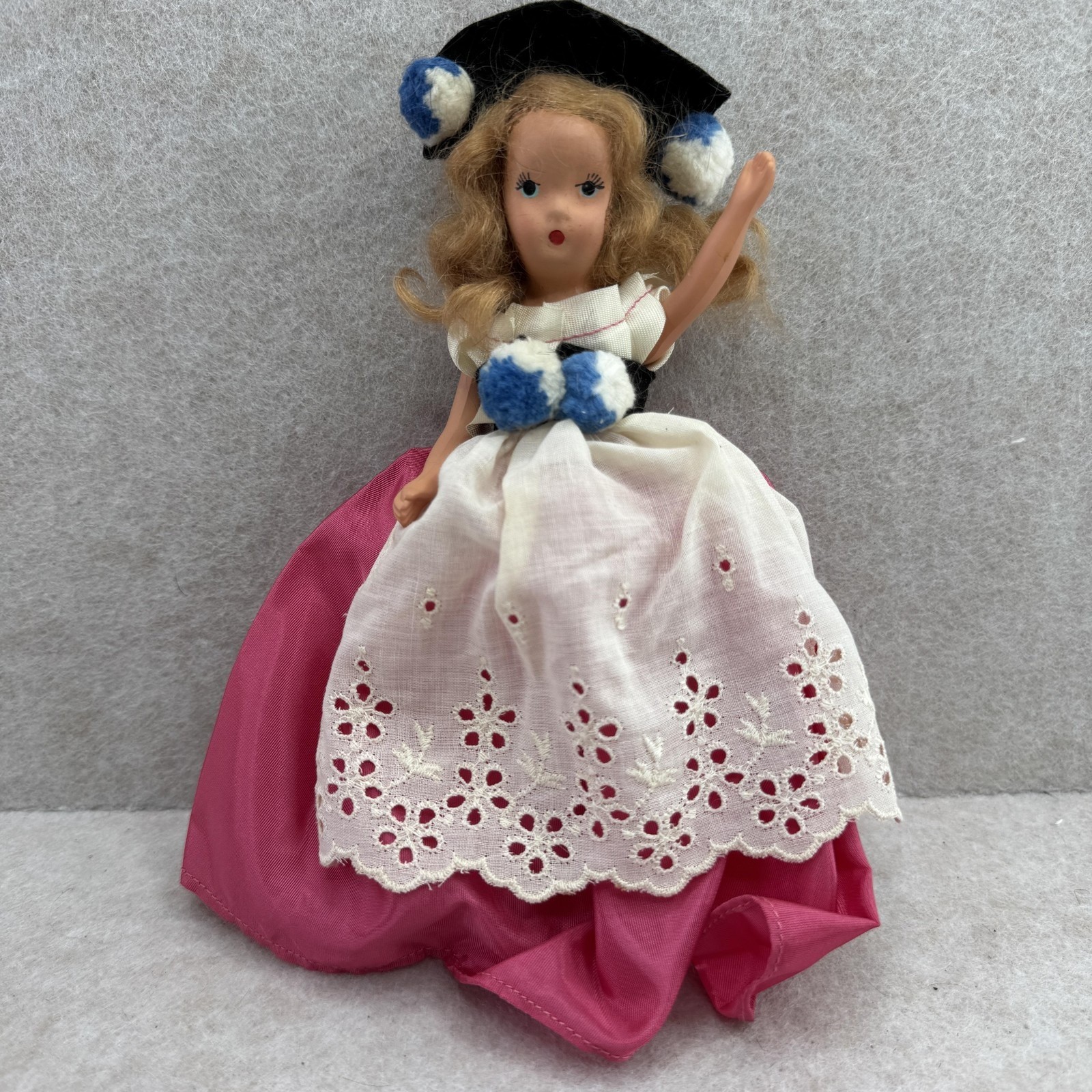 K & H Kerr & Hinz Bisque Dolls 7in Blonde Wavy Hair Blue Eye Fashion Doll 1948