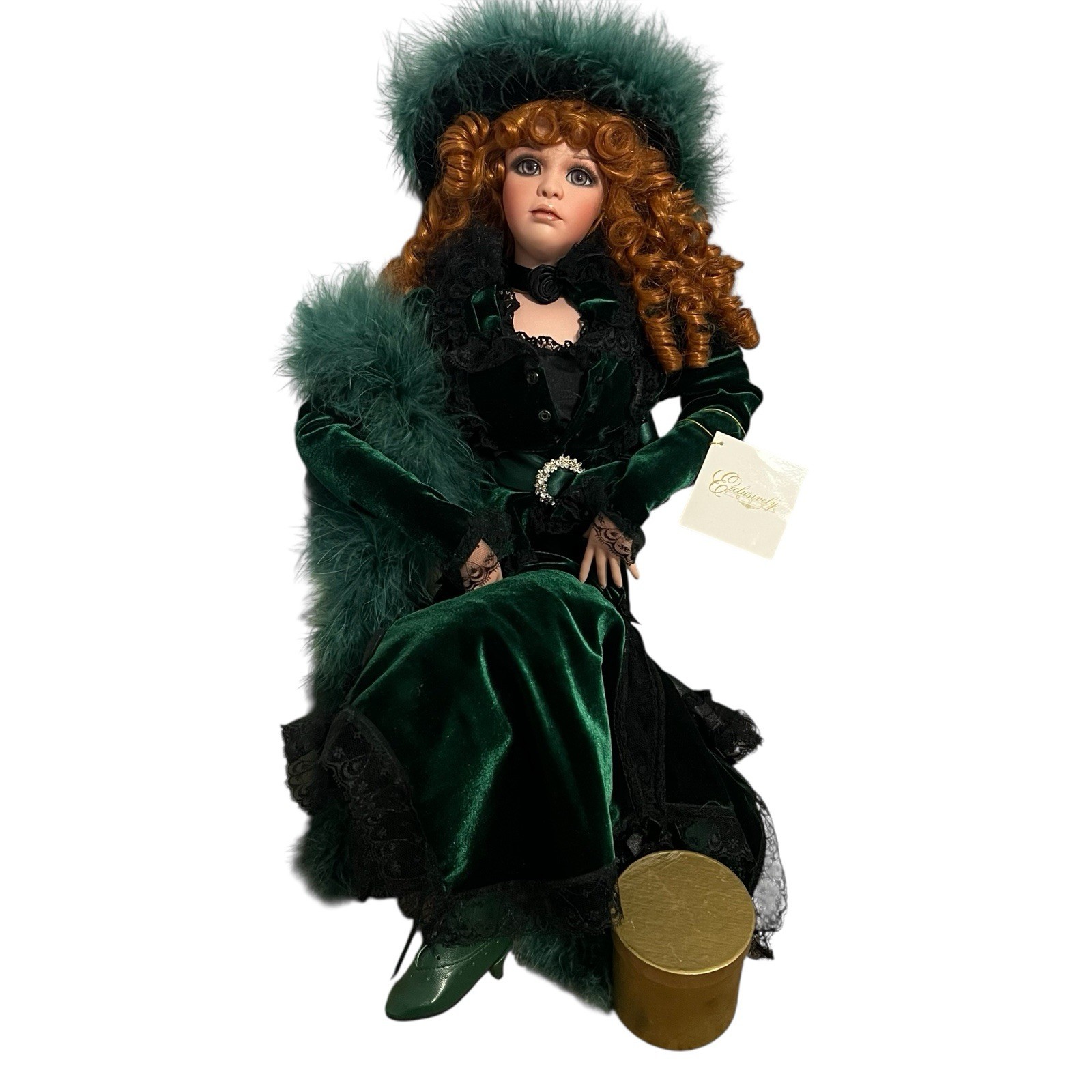 Lily Marlane Jan McLean Porcelain Doll Green Velvet Exclusively Yours CD134 COA
