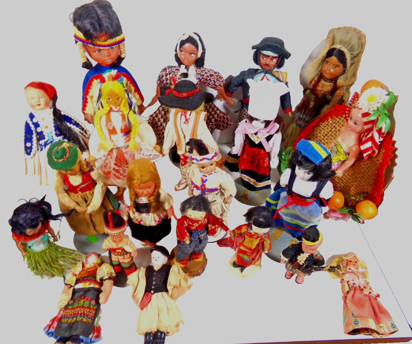 Lot 21. Vintage Collection International Dolls. Various Size. Dolls of the World