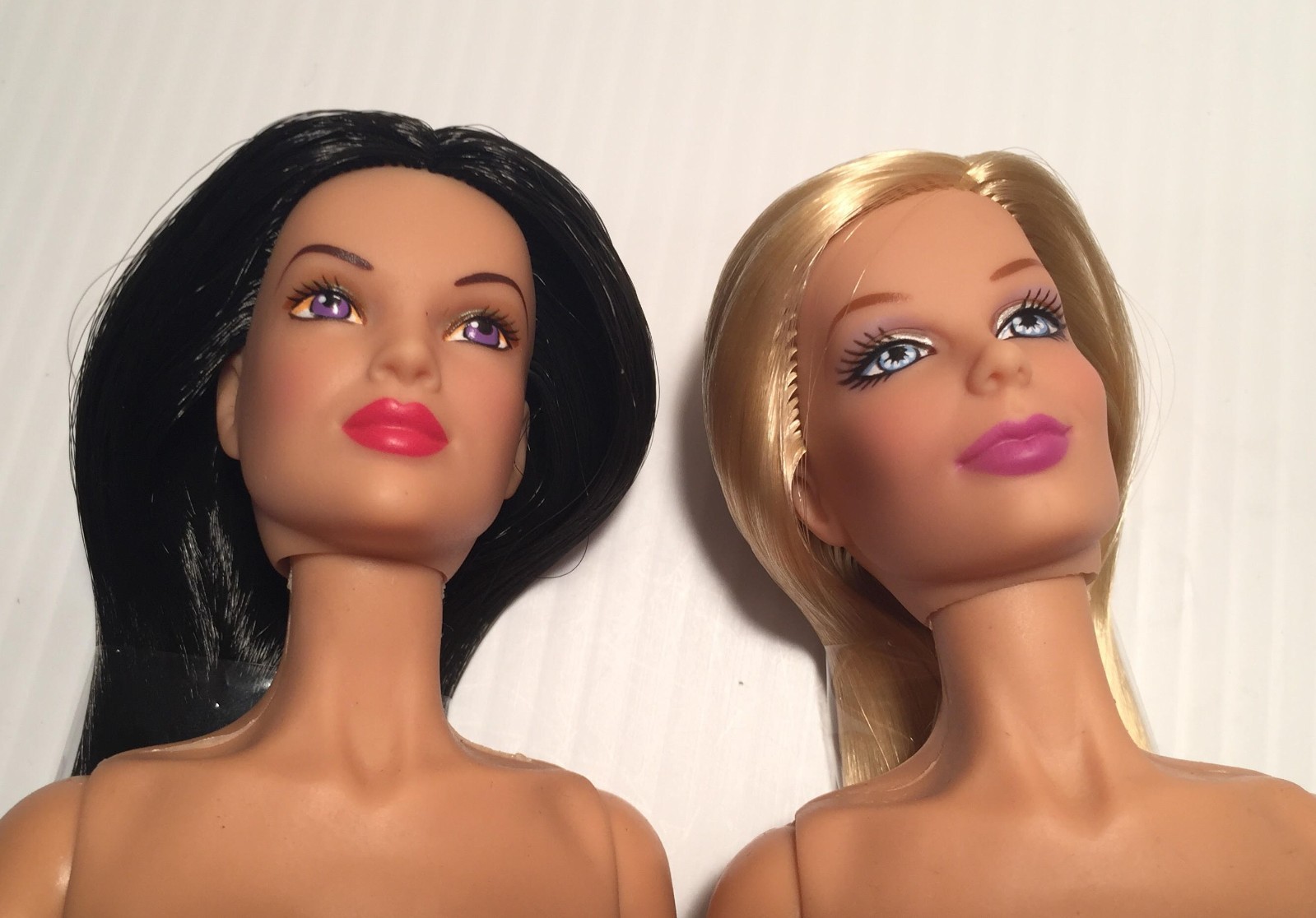 2 slightly damaged Jakks Pacific Fashion Dolls #2 Black and #3 Blonde Hair NEW