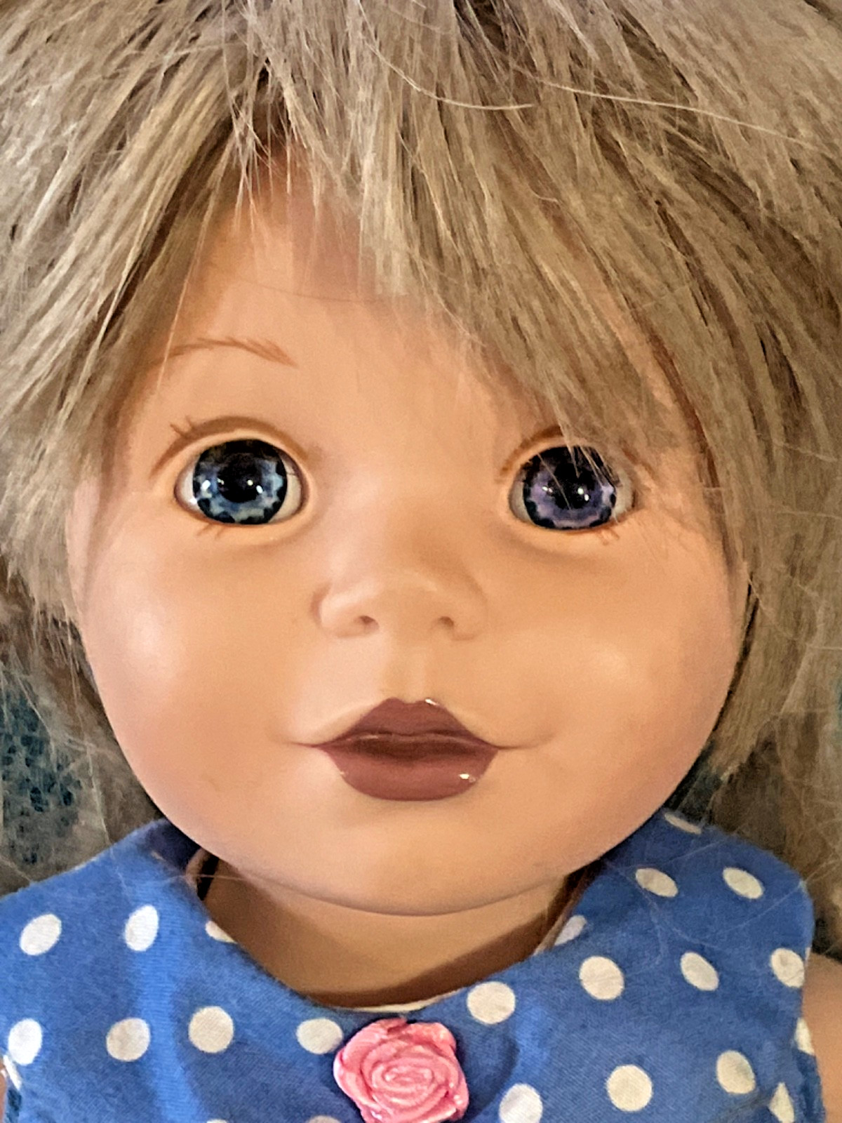 Vintage 1995 Baby So Beautiful 14″ Doll BSB Playmates BlueEyed Blonde Open Mouth
