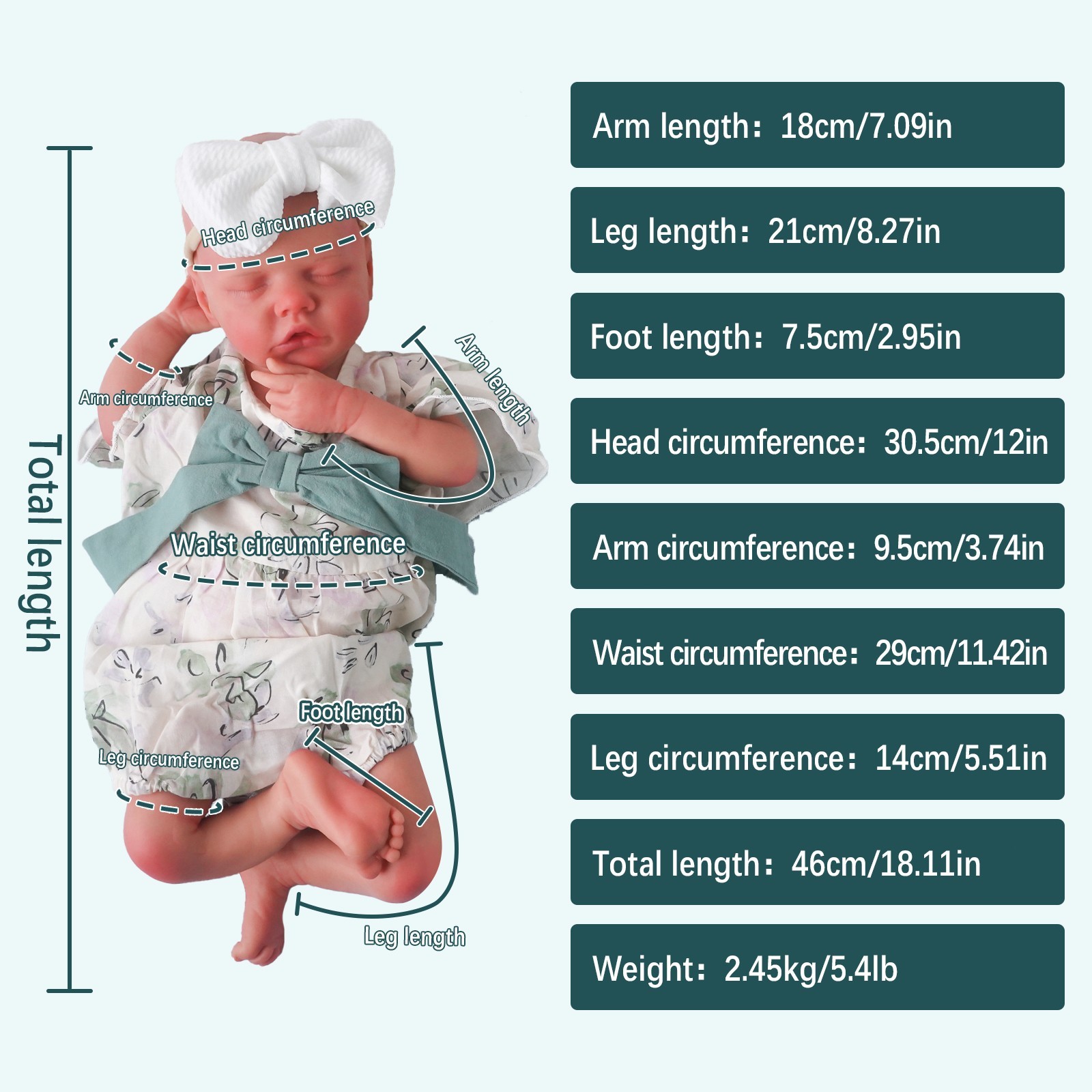 46cm silicone doll silicone reborn doll handmade whshable toys gifts crafts