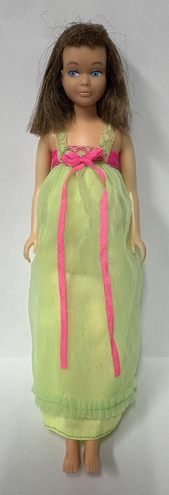 Mattel Vintage 1965 Bendable Leg Skipper Doll In Lullaby Lime #3473 Nightgown