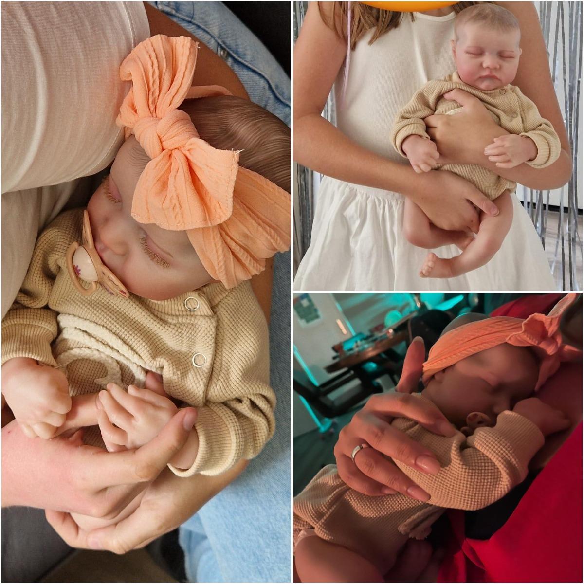 Realistic Sleeping 19″ Reborn Baby Dolls Full Body Vinyl Girl Handmade Baby Gift