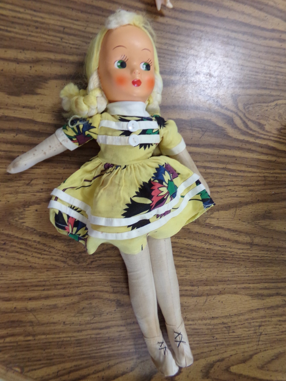 VINTAGE CLOTH DOLL WITH RUBBER FACE