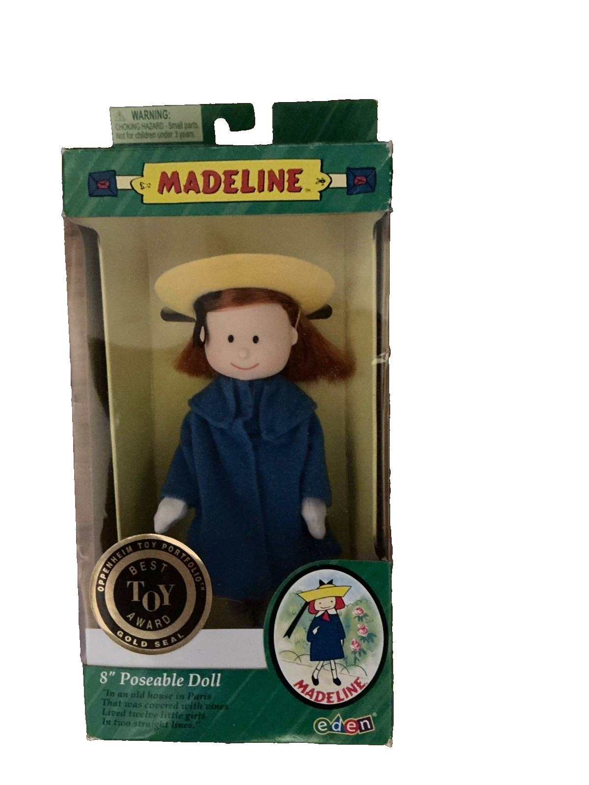 Vintage 1996 Eden Madeline 8” Poseable Doll New in Box NIB Gold Seal Award