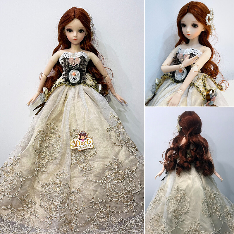 1/3 BJD Doll 60cm Ball Jointed Girl Changeable Eyes Wig Clothes Outfits Full Set