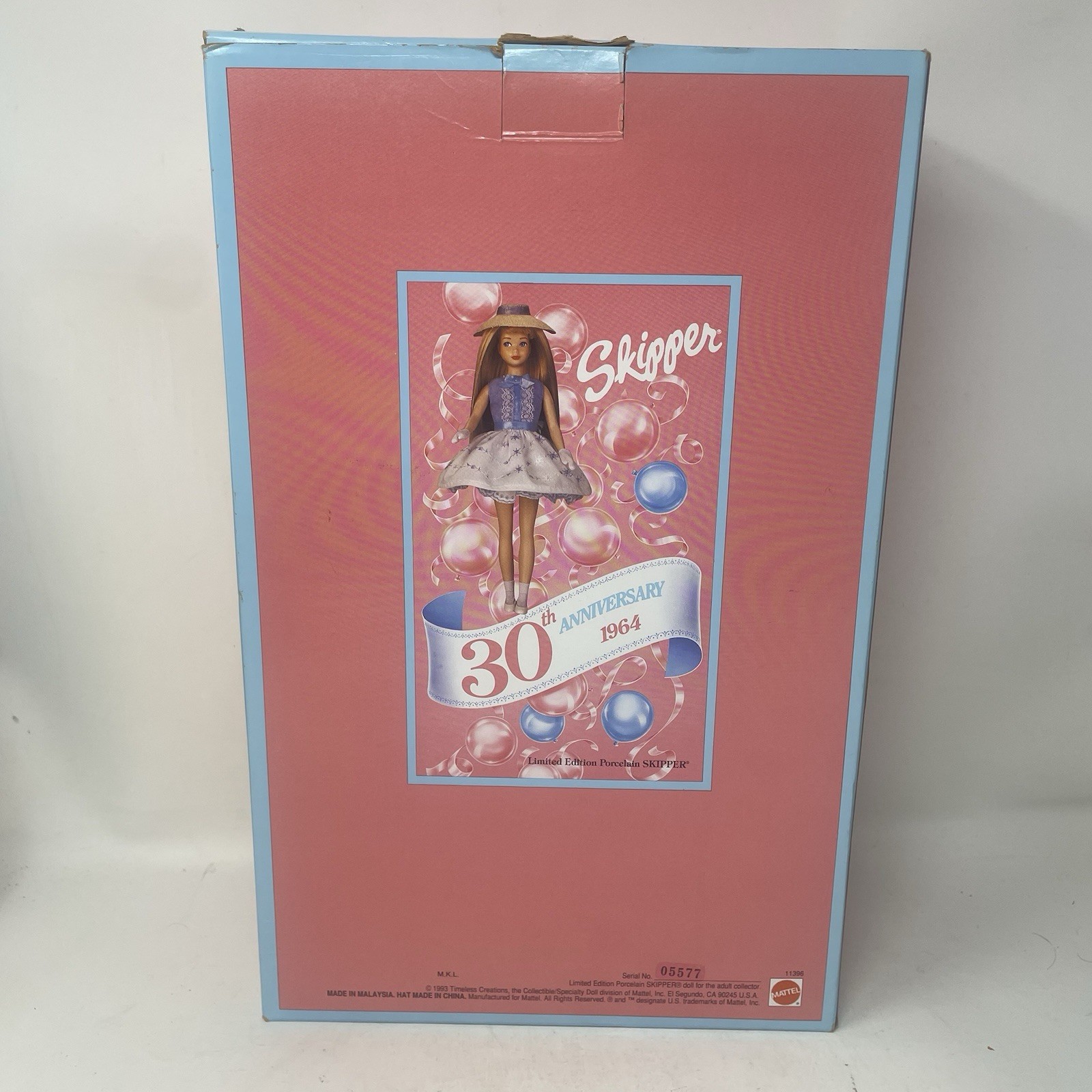 Mattel Skipper 30th Anniversary 1964 Limited Edition Porcelain Doll 12in 1994