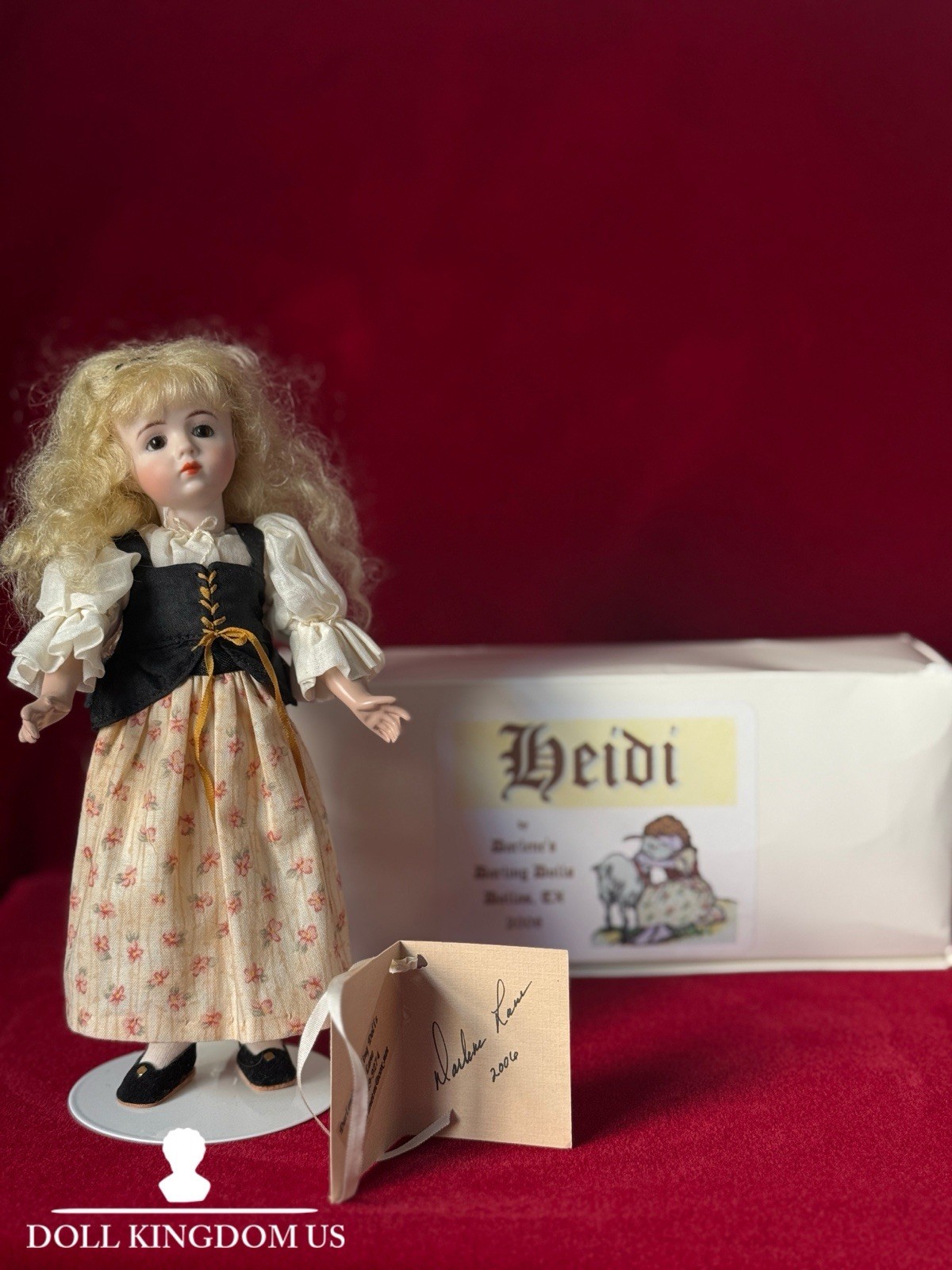 Reproduction Of Antique French Marquee 8” Porcelain Doll “Heidi” By Darlene Lane
