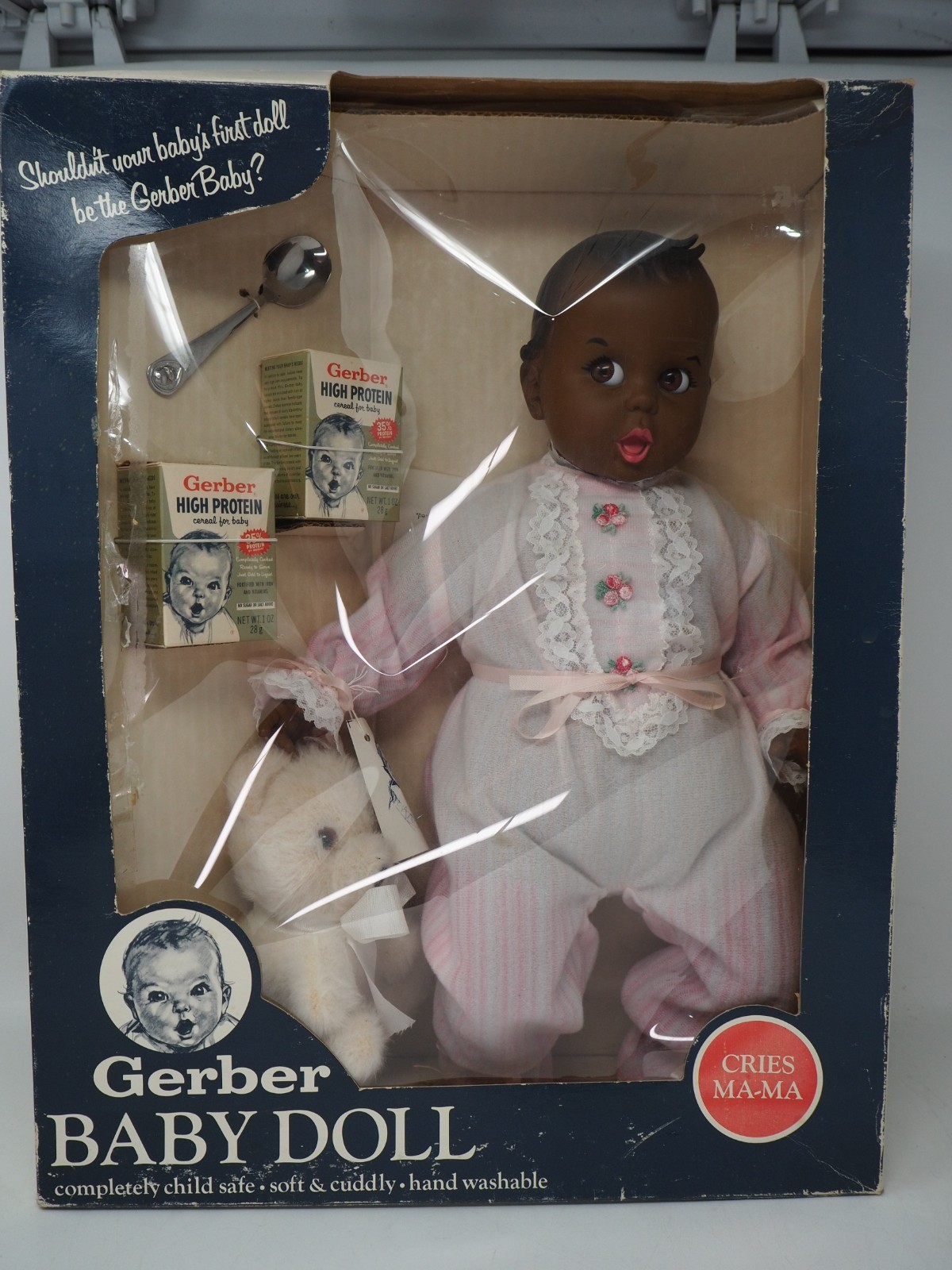 Vintage 1979 Atlanta Novelty 17″ African American Gerber Baby Doll In Box RARE